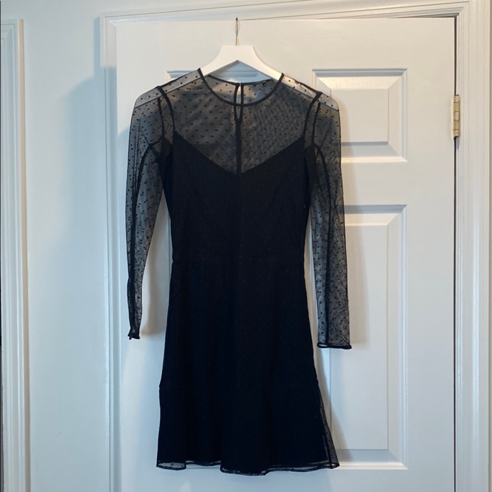 Rag & Bone Elegant Black Sheer Sleeve Dress Size 00
